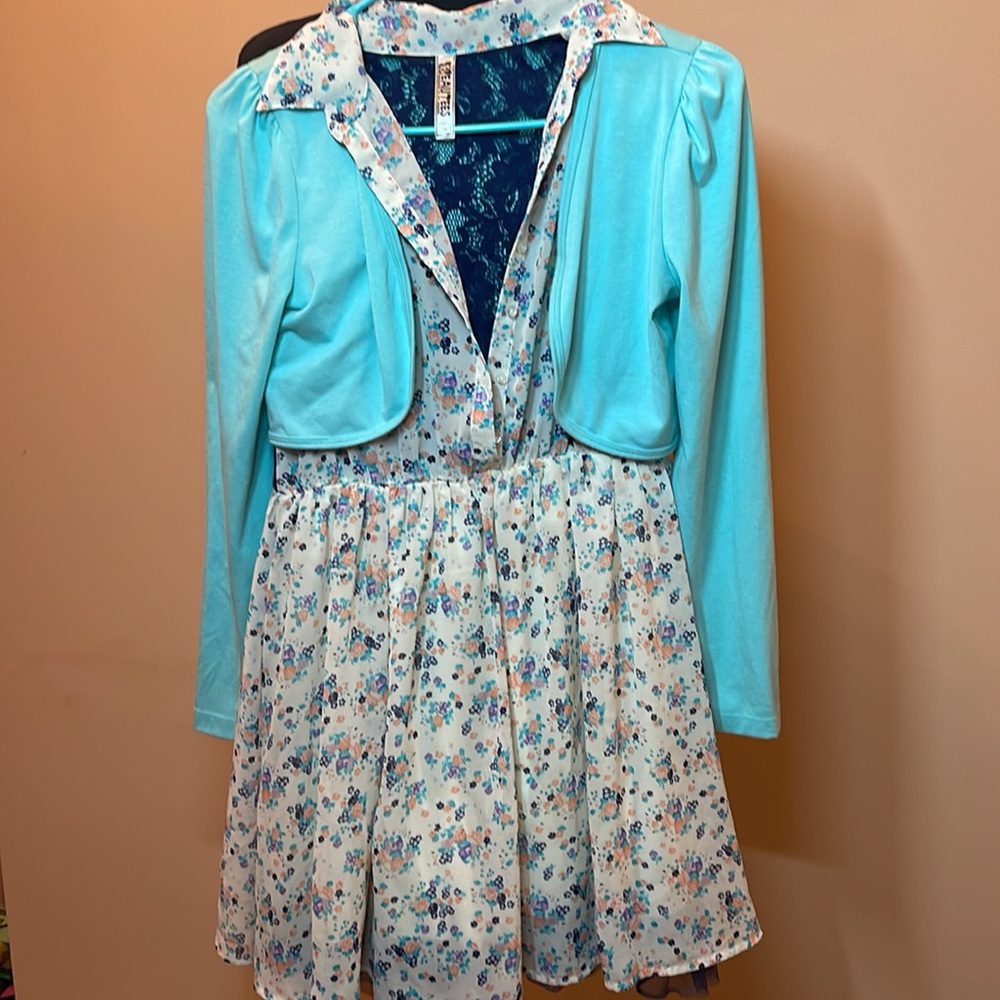 Girls dress with cardigan